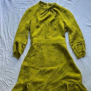 NWOT Nanette Lepore Mustard Yellow Victorian Mini Dress